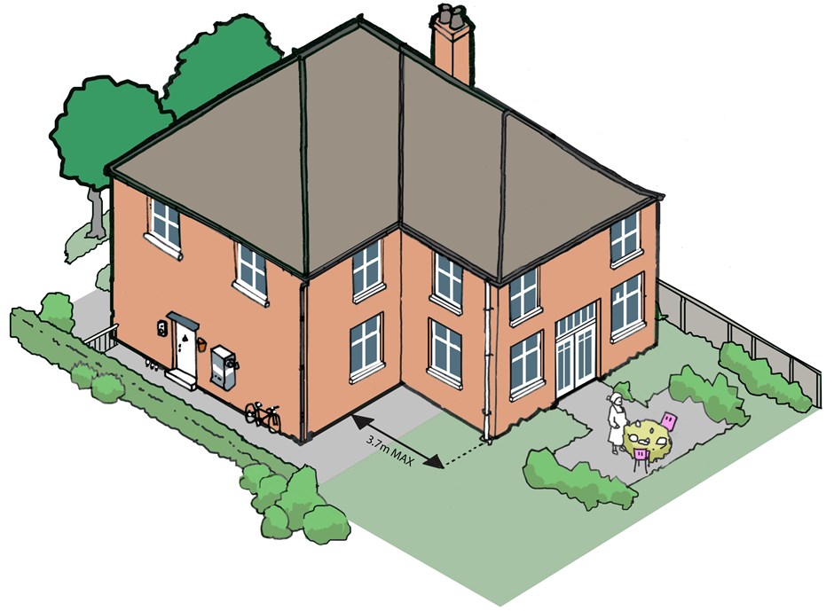 Illustrative two storey extension